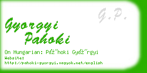 gyorgyi pahoki business card